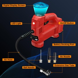 Tire Inflator for Worx 20V Battery, Portable Air Compressor Auto Tire Pump with Digital Pressure Gauge 150 PSI for Car, Truck, Bikes, Ball (Tool Only, NO Battery)