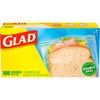 Glad Zipper Food Storage Sandwich Bags, 100 Count (Packaging May