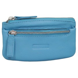 Leather Key Case Key Case Key Folder Key Bag with Zip Compartment Various Colours, turquoise