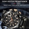 Lige Men Quartz Watch Big Dial Luminous Date 5ATM Waterproof