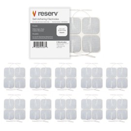 reserv 2" x 2" Premium Re-Usable Self Adhesive Electrode Pads for TENS/EMS Unit, Fabric Backed Pads with Premium Gel (Latex Free) (1 Pack (40 electrodes)