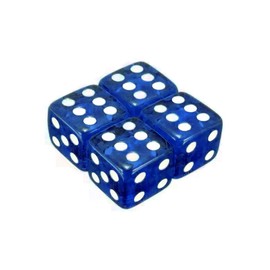 MarCraft Blue Plastic Dice with Corrosion Resistant Brass Threads Tyre Alloy Valve Caps Dust Caps (4 Pack) Universal for Cars, SUVs, Bicycles, Motorcycles, Trucks | Rubber Airtight Seal | Screw-On