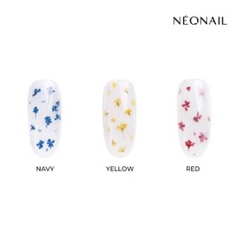 NEONAIL Nail Art Flowers Set - Dried Flowers - Nail Design Accessories - Nail Decorations - Dried Flowers - Nail Decoration - Gel Nail Accessories - 3 Colours - Navy, Yellow, Red