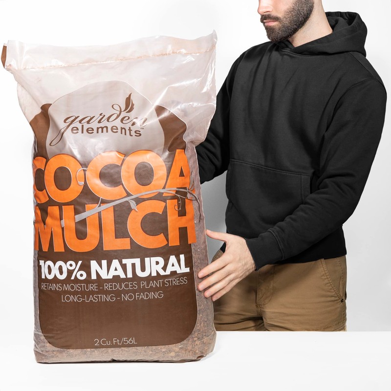 Garden Elements 100% Natural Cocoa Bean Shell Mulch for Gardens,
