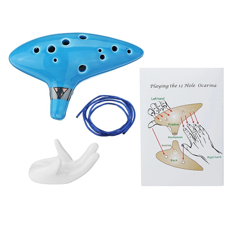 12 Holes Alto C Ocarina Ceramic Vessel Flute Wind Musical