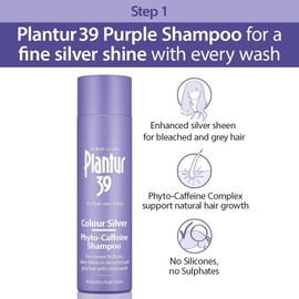 Plantur 39 Purple Shampoo and Conditioner Set | Enhanced Silver Sheen for Bleached and Grey Hair | Prevents and Reduces Hair Loss and Supports Hair Growth | 1x Shampoo 250ml | 2x Conditioner 150ml