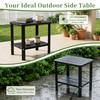 Outdoor Side Table, Weather Resistant 2-Tier Small Outdoor Table