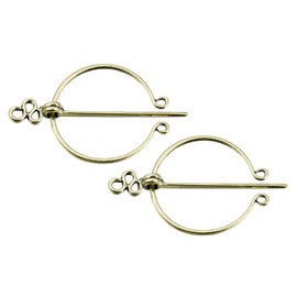 uxcell 2pcs Vintage Brooch Cloak Pin, Penannular Brooch Scarf Shawl Cardigan Brooch Buckle Clasp for Women Men Costume Accessory(Gold)