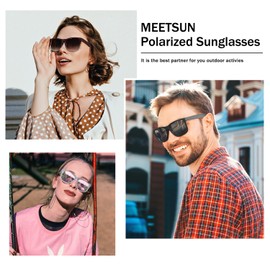 MEETSUN Polarized Sunglasses for Men Women UV Protection Classic Driving Sun Glasses (3Pack Black Gray+Clear Frame Pink Mirror+Gradient Brown Frame)