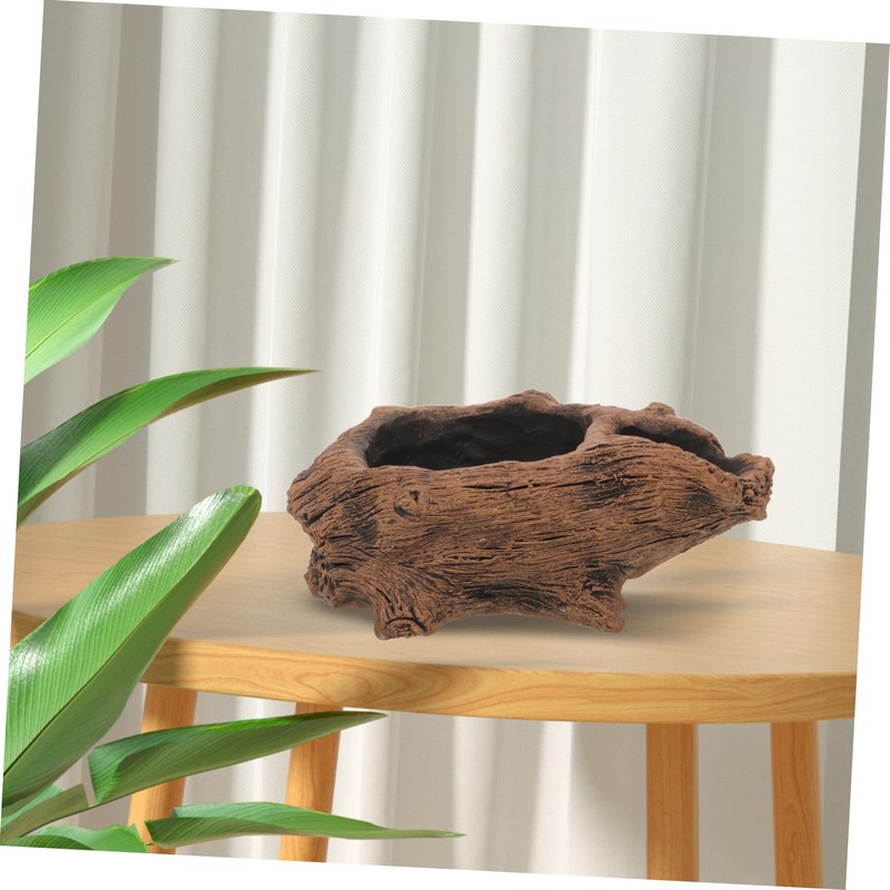 Kisangel Vintage Root Flower Pot Driftwood Planter Stylish Concrete Planter