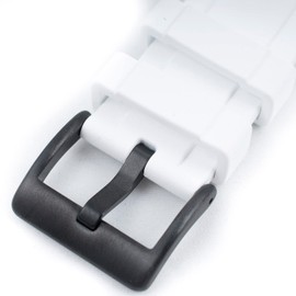 StrapHabit Quick Release Rubber Watch Strap Band FKM 20mm 22mm 24mm (Black w/Black Buckle, 20mm)