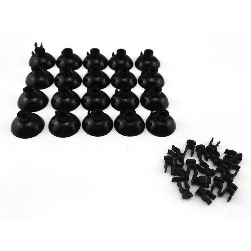 HONBAY 20pcs Aquarium Black Sucker Clip Suction Cups Airline Tubing