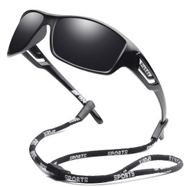 VIAHDA Sports Polarized Sunglasses For Men Cycling Fishing Driving Running Golf Sun Glasses Women HD613, C1 All Black Frame-black Polarized Lens, C1