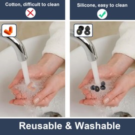 Ear Plugs for Sleeping - Comfortable Silicone Reusable Earplugs - Ear Plugs for Concerts Loud Music and Motorcycles - Hearing Protection with 20dB-25dB Noise Reduction - 8 Ear Tips