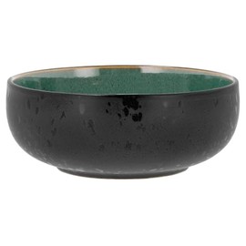 BITZ Scüssel Ramen Bowl, Stoneware Bowl, 18 cm Diameter, Black/Green