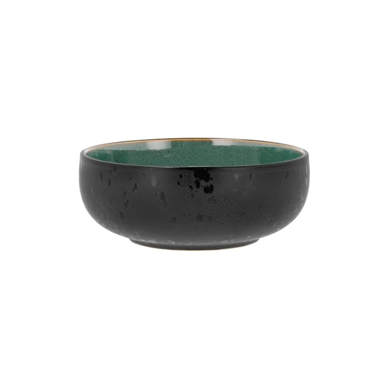 BITZ Scüssel Ramen Bowl, Stoneware Bowl, 18 cm Diameter, Black/Green