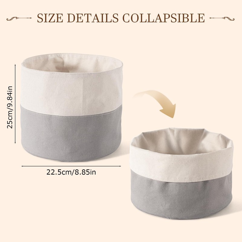 Prmape Brotkorb Stoff Rund, 25 x 22.5 cm Brotbeutel aus