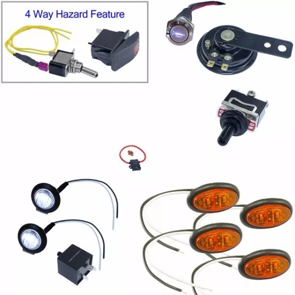 Unbranded DIY Oval LED turn signal switch horn kit for