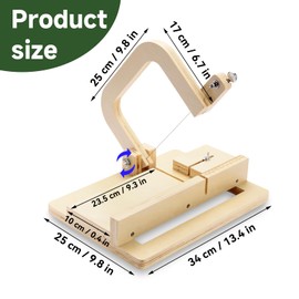 Soap Cutter, Wooden Soap Cutter Adjustable Wire Slicer Cutting Tool for Handmade Soap, Cheese & Candles DIY Soap Cutting