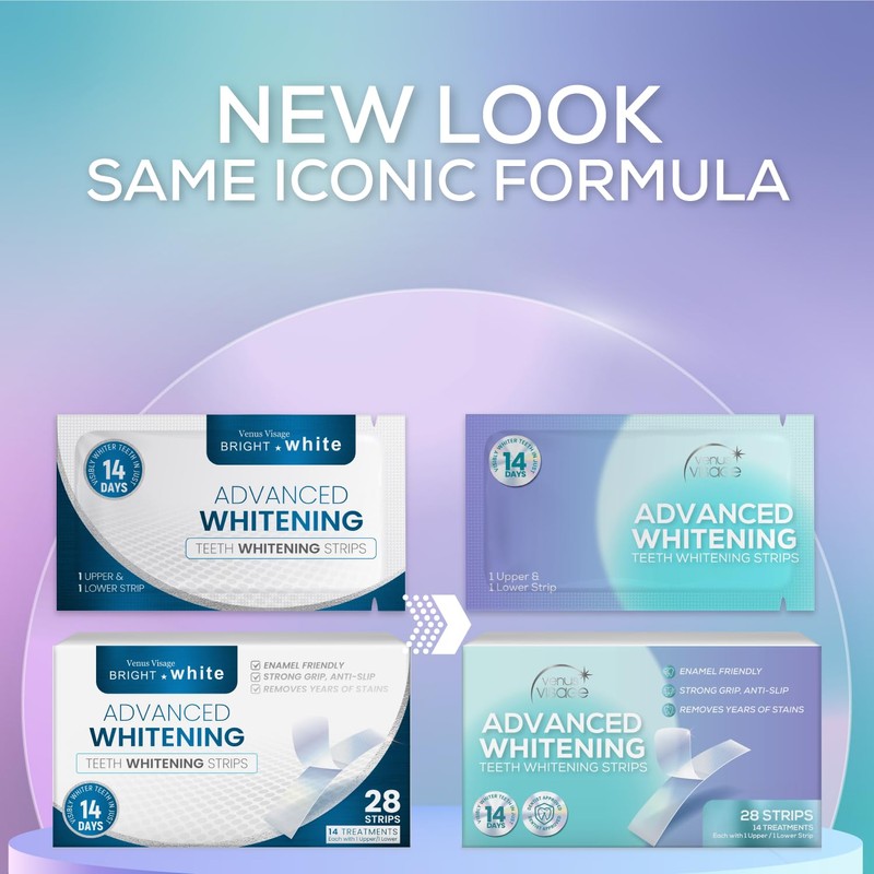 Venus Visage Teeth Whitening Strips 28 Strips (14 Pack), Professional
