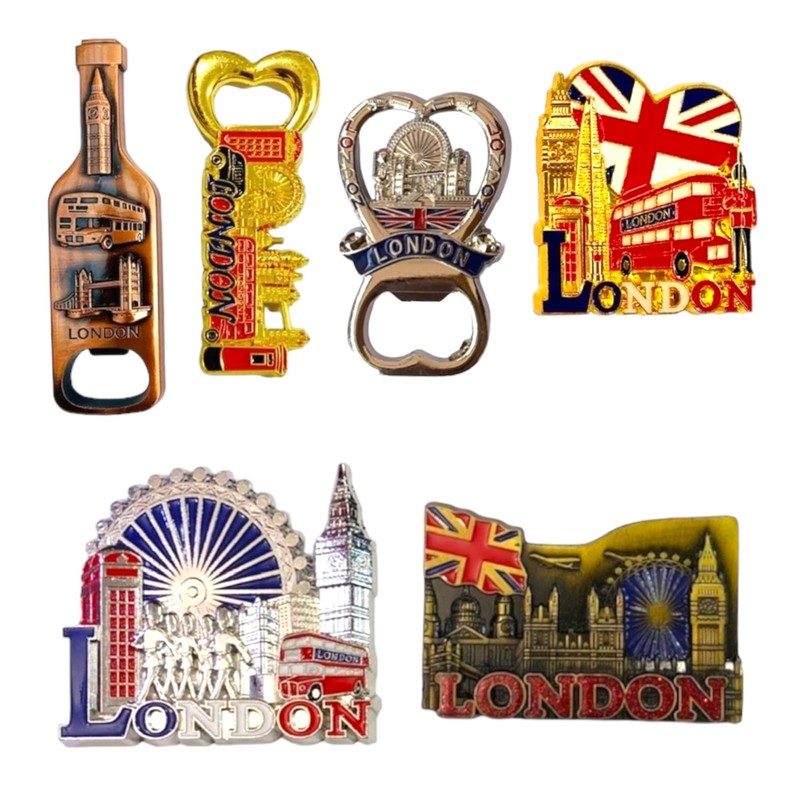 12 London Souvenir Magnets Keyring - Union Jack Magnet Key