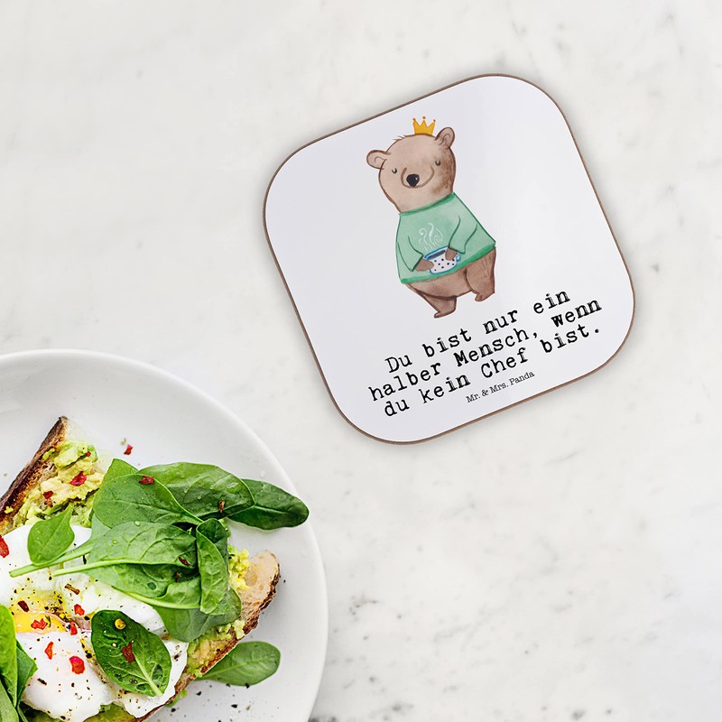 Mr. & Mrs. Panda Drinks Coaster Chef Heart - Gift,