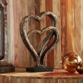 Kensington Hill Interlocking Hearts 11 3/4" High Bronze Finish Sculpture