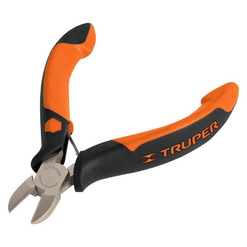 Truper PM-CD4, Pinzas miniatura de corte diagonal, Comfort Grip, 4"