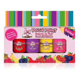 Piggy Paint - Esmalte de uñas no tóxico para niñas, juego de 4 esmaltes, Scented Silly Unicorns