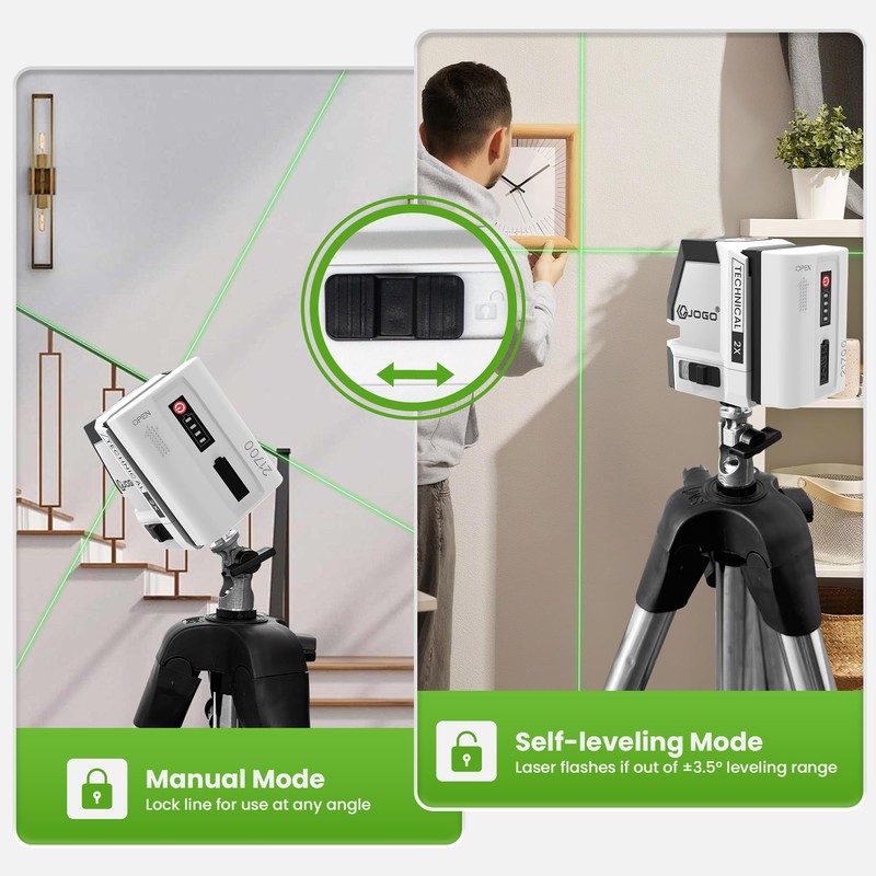 G JOGO Laser Level, 100Ft Dual Modules Self Leveling Green