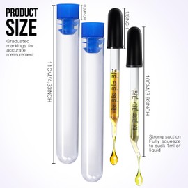 Teenitor 2 Pack Eye Dropper, Droppers, Droppers for Oil, Glass Dropper Eye Droppers 1ml Bent, Straight Tip Dropper for Liquids