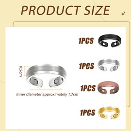 Pddenality 4 Pcs Magnetic Rings for Women, Adjustable Thumb Rings for Womens, Women Men Unisex Pinky Ring, Attractive and Durable Suitable for Daily Dates Work or Party Wear