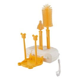 Bottle Brush Set-6 in 1,Portable Silicone Bottle Brush,Silicone Baby Bottle Brush,Straw Brush,Nipple Brush,Soap Dispenser and Storage Box, Portable Baby Essentials for Travel