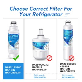 ICEPURE DA97-17376B Refrigerator Water Filter Replacement for DA97-08006C, HAF-QIN, HAF-QIN/EXP, RF23M8070SG, RF23M8070SR, RF23M8090SG, RF23M8090SR,RF23M8570SR, RF23M8590SG, BRF425200AP, 4PACK