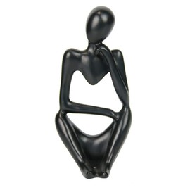 NatureMan Thinker Statue Resin Abstract Sculpture Thinker Statue Collectible Figures Art Home Office Table Desk Bookshelf Decor (Black-Right)