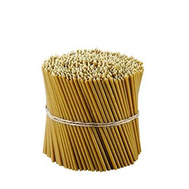 Danilovo 100% Pure Beeswax Thin-Taper Candles Yellow - Orthodox Church Candle, Natural Honey Scented Tapers for Prayer, Ritual, Decor - Dripless, Tall, Bendable, Height6.5 in Ã 0.22 in 100 pcs