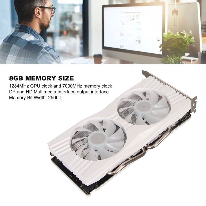 Desktop Graphics Card 8GB GDDR5 256bit 1284MHz 7000MHz 2 Fans
