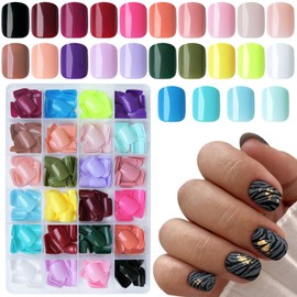 Lifextol 576pc Square Press on Nails Short Fake Nails Press ons, 12 Sizes Acrylic Nails Press on Nails Pack Artificial False Nails with Adhesive Tabs, Presson on Nails Stick on Nails for Women Girls