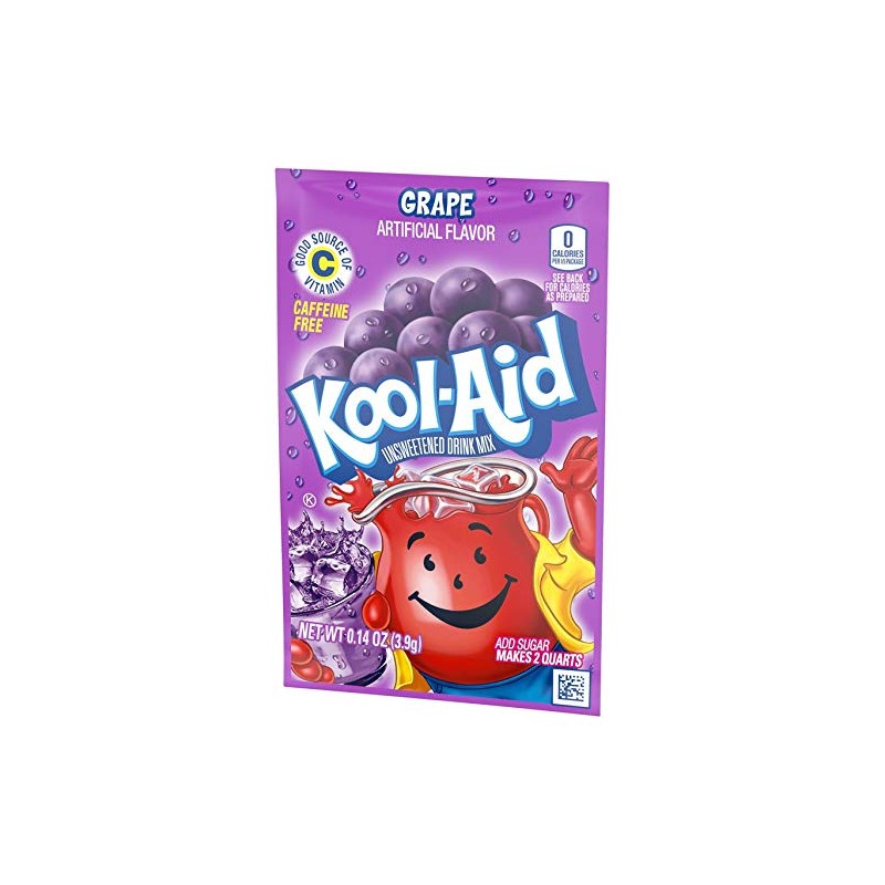 Kool-Aid Soft Drink Mix Grape Unsweetened, Caffeine Free - 0.14