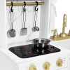 JOYLDIAS Wooden Kitchen Pretend Playset Kids Cooking Toys Toddler Gift