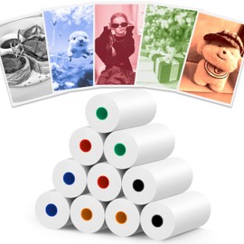 MIARALA 10 Rolls 5 Vibrant Single-Color Kids Camera Paper Roll Refill