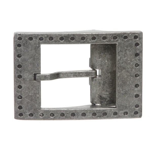 1 1/2" (38 MM) Clamping Rectangular Single Prong Silver Belt