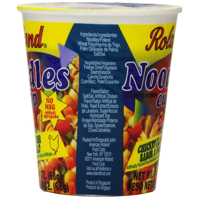 Roland Noodles Cup, Chicken, 2.4 Ounce (Pack of 12)