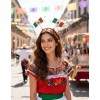 Diadema Mexico Bandera Resorte 2 Pzs Mundial Futbol