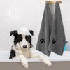 Set of 2 Pet Bath Towels, Black and Coffee, Microfibre,