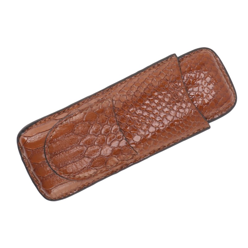 2 Finger Cigar Case Portable Waterproof Lightweight Artificial Leather Cigar