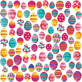 Motipuns 2 Sheets 89 Pcs Easter Window Gel Clings Eggs Window Clings Thick Gel Colorful Easter Eggs Sticker Removable Reusable Window Decal for Home Classroom Party Decor Supplies