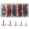 JSHANMEI 130pcs Fishing Treble Hooks Kit High Carbon Steel Strong