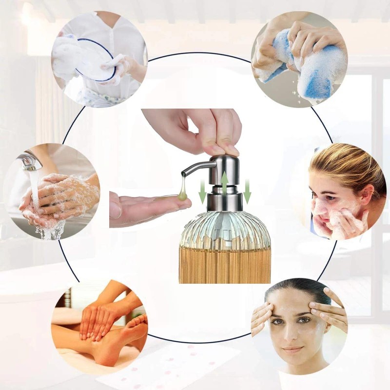 Soap Dispenser Lids Stainless Steel Lotion Dispenser Pumps Head Replacement