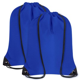 CALACH 2PCS Drawstring Bags Bulk, String Backpack for Men Women, Cinch Bag Draw String Back Bag for Gym, Sports, Travel, Blue